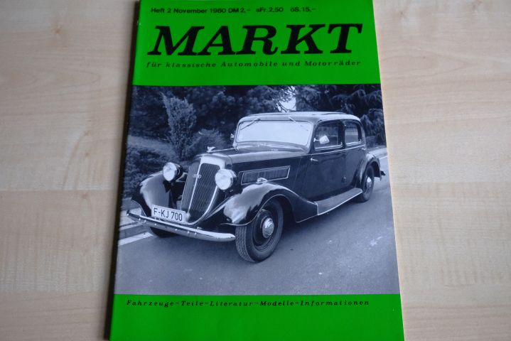 Deckblatt Oldtimer Markt (11/1980)